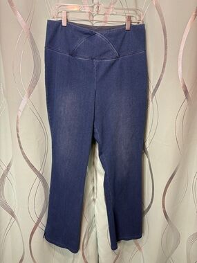 Women with Control Dark Blue Pull-On Slim Bootcut Jeans